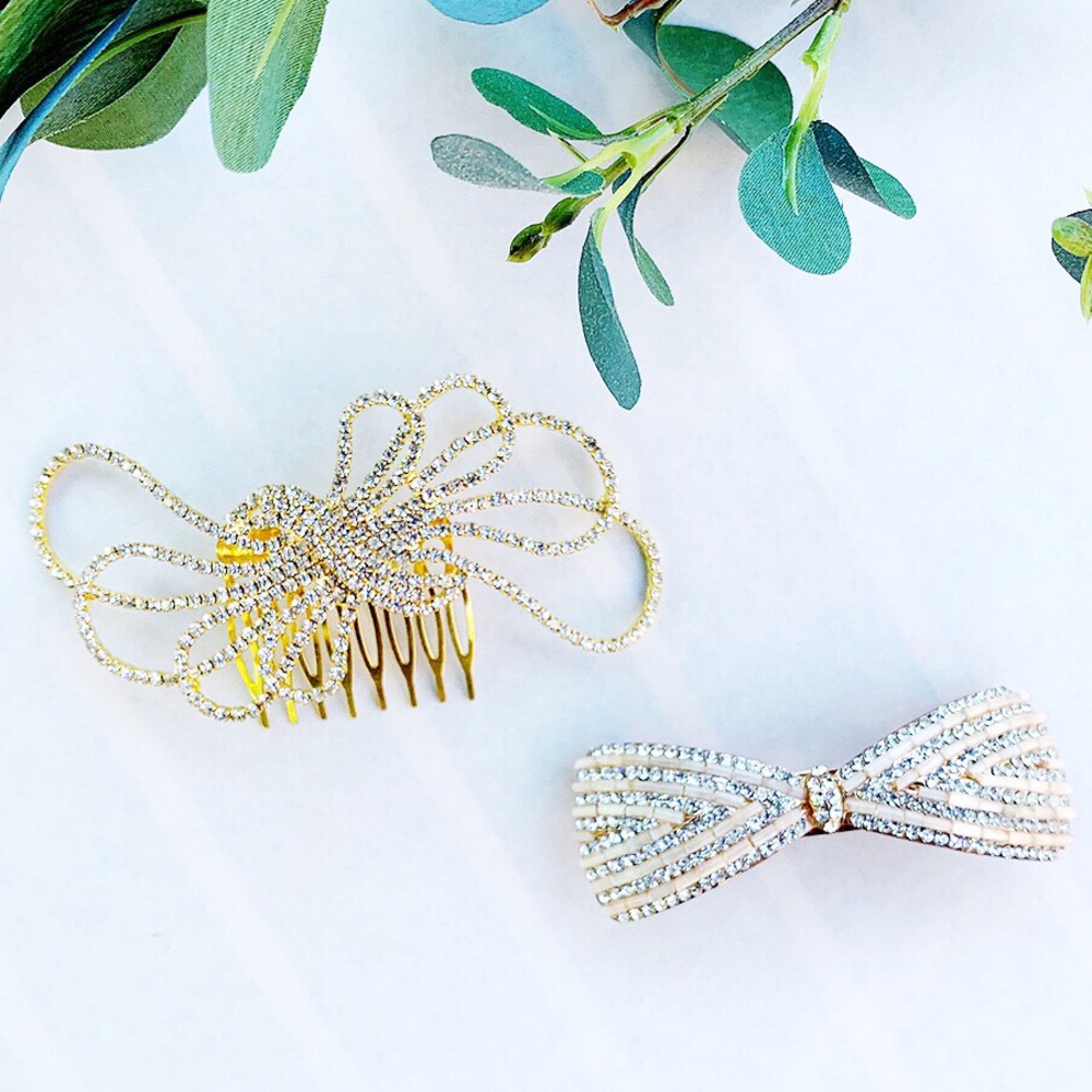 Set of 2 formal hair accessories Bridal or Prom
